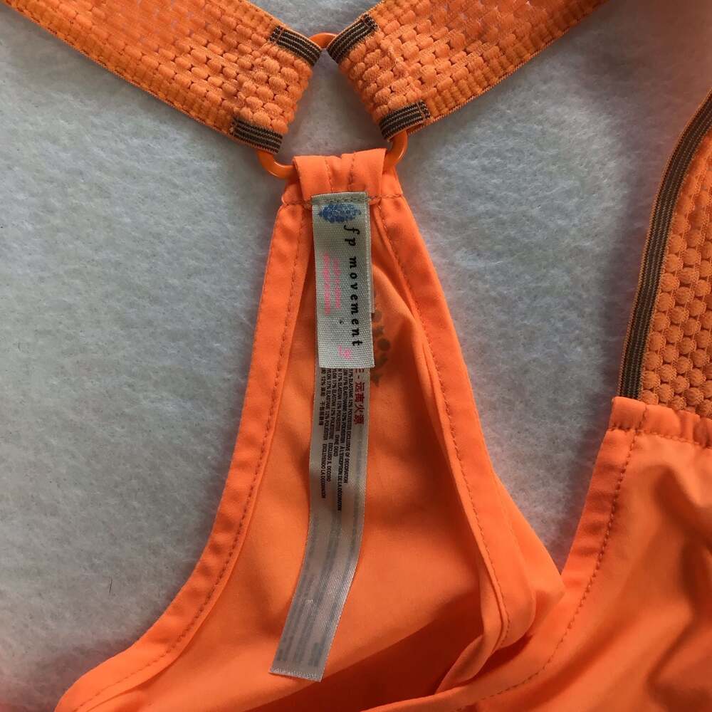 Free People Movement Pretty Lil Running Crop Top in Neon Mango - Picture 6 of 9